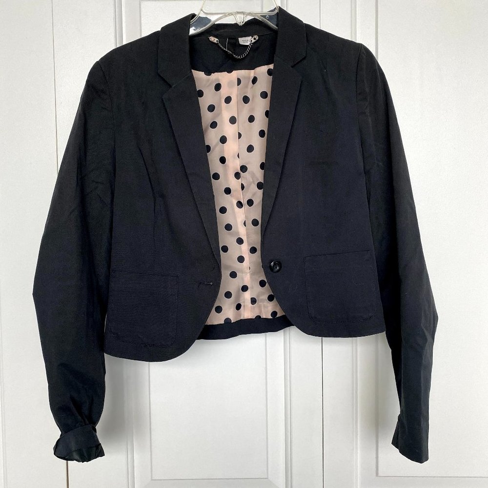 H&M Muted Black Crop Blazer